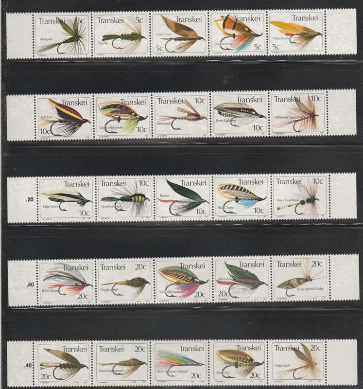 Transkei Fishing Flies 1980-1984 series 1 to 5 [SACC R62.50]