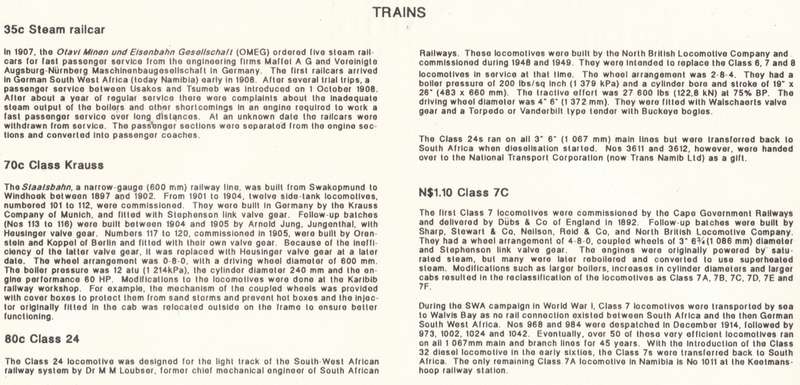 NAM 1994-08-05 Steam Locomotives FDC 2.7 (32 000) [SACC R11]