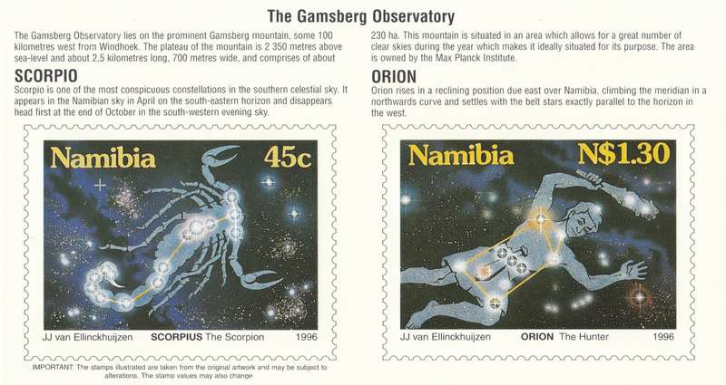 NAM 1996-09-12 Stars in the Namibian Skys FDC 2.17 [SACC R11]