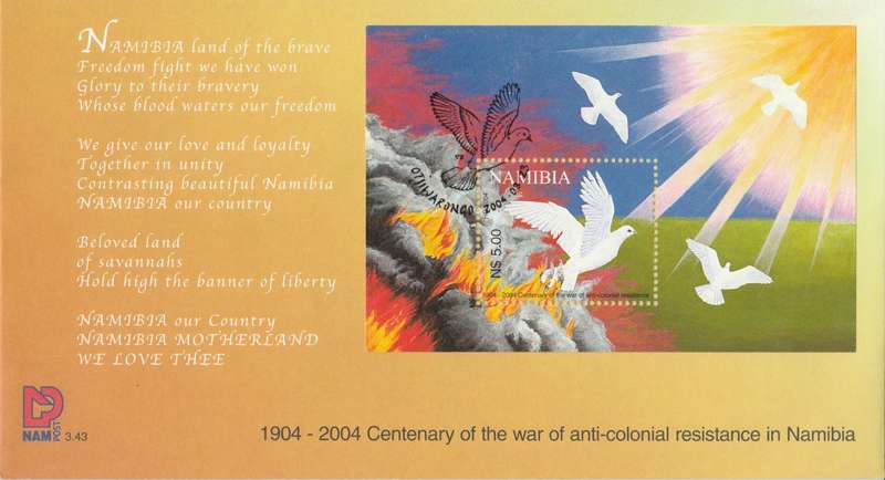 NAM 2004-03-23 Centenary of the War of Anti-Colonial Resistance MS FDC 3.43 (2 500) [SACC R35]
