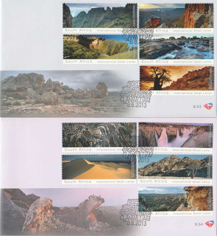 RSA 2013-08-08 Rock Formations and the Cederberg FDC 8.53 & 8.54 (4 000 ea) [SACC R230]