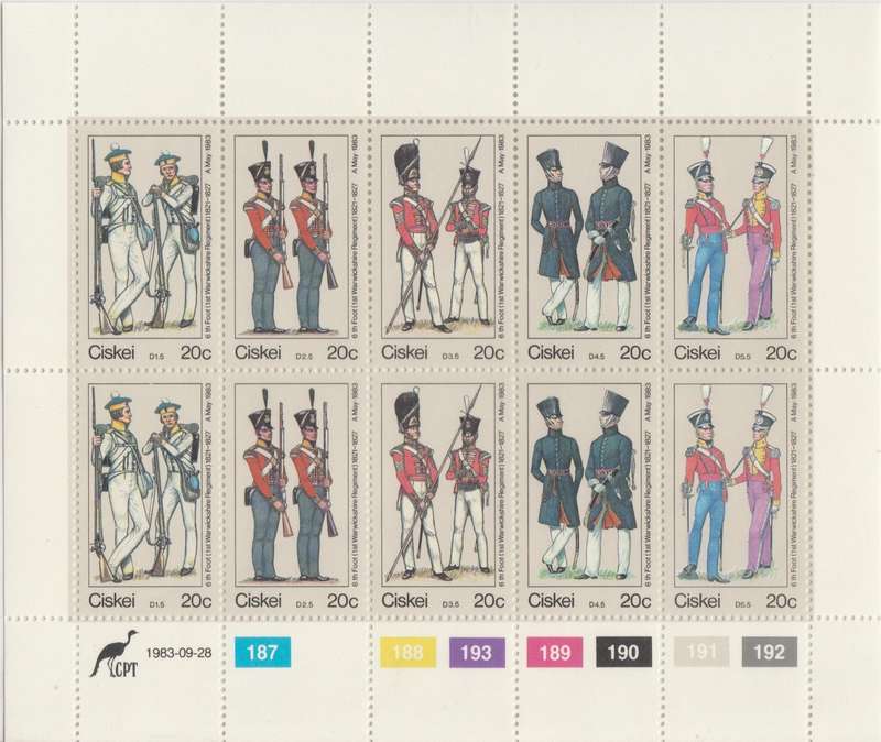 Ciskei SACC 047-051 x10 (1983-09-28) British Military Uniforms [SACC R25]