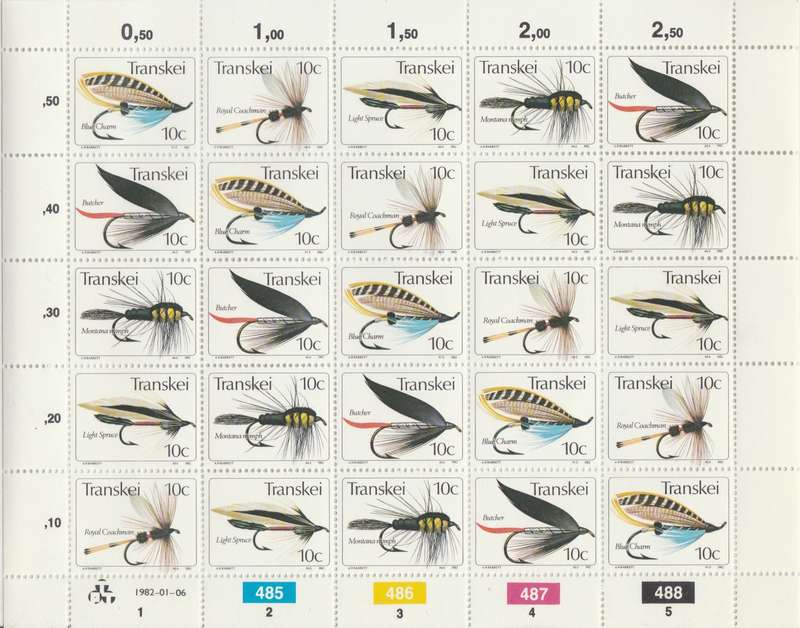 Transkei SACC 99-103 x25 (1982-01-06) Fishing Flies - 3rd series [SACC R62.50]