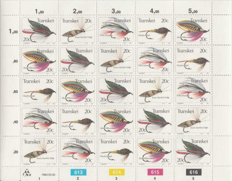 Transkei SACC 116-120 x25 (1983-03-02) Fishing Flies - 4th series [SACC R62.50]