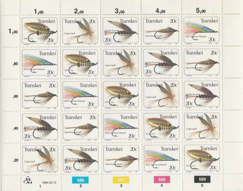 Transkei SACC 133-137 x25 (1984-02-10) Fishing Flies - 5th series [SACC R62.50]