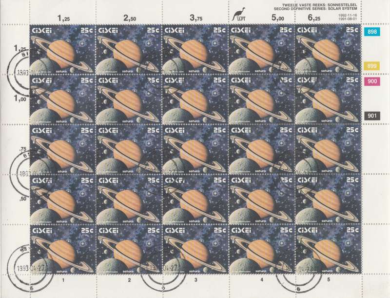 Ciskei SACC 198 x25 (1991-08-01) 2nd Definitive Series. The Solar System. Saturn [SACC R100]
