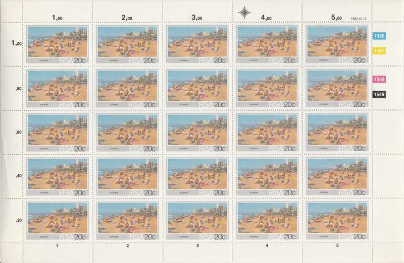 RSA SACC 554 x25 (1983-10-12) Tourism, SA Beaches - Durban Beach [SACC R62.50]