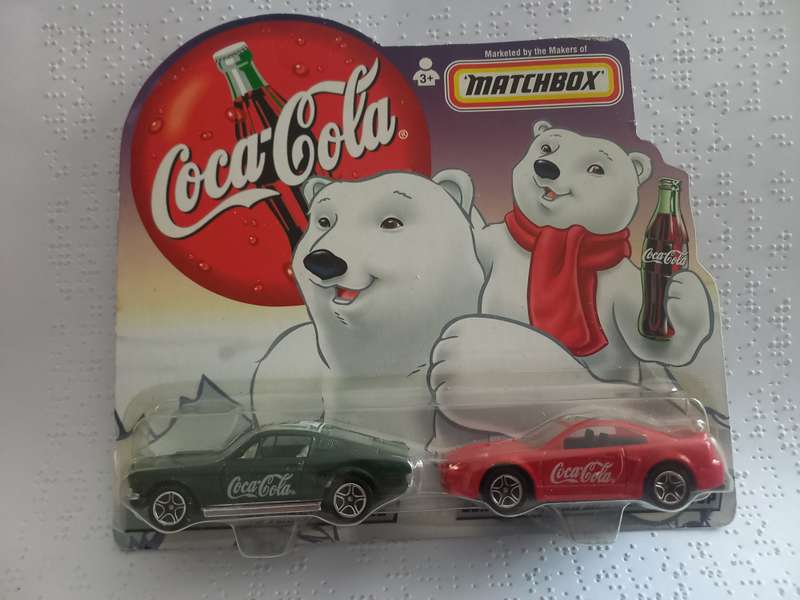 Matchbox Coca Cola Dad & Son Ford Mustangs