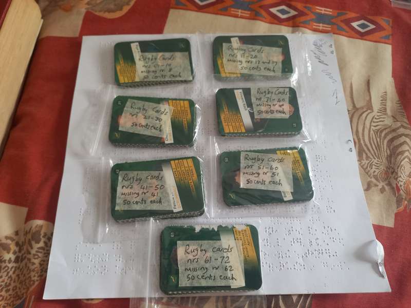 Super cards Springbok Rugby  incomplete set