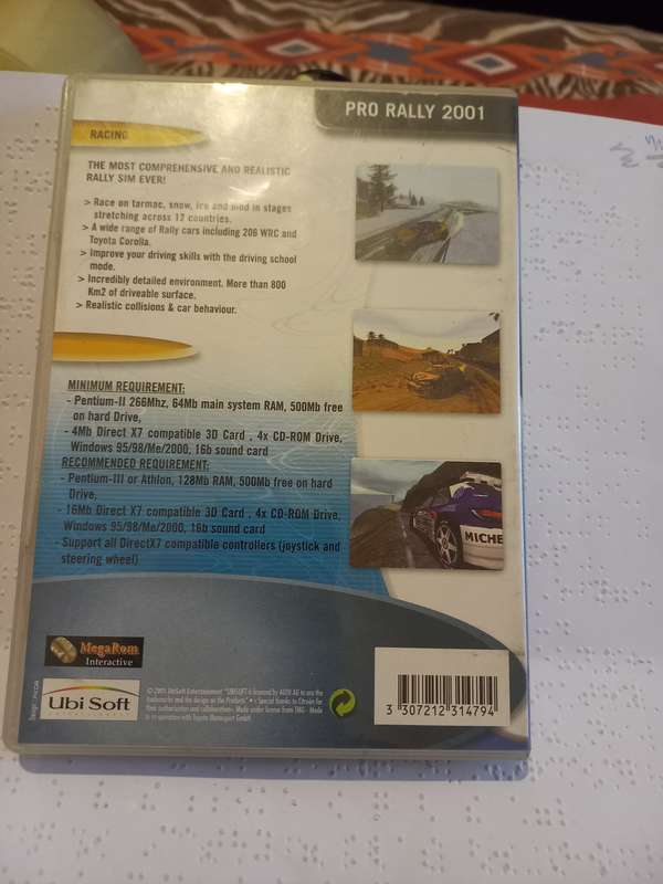 PC CD ROM game Pro Rally 2001