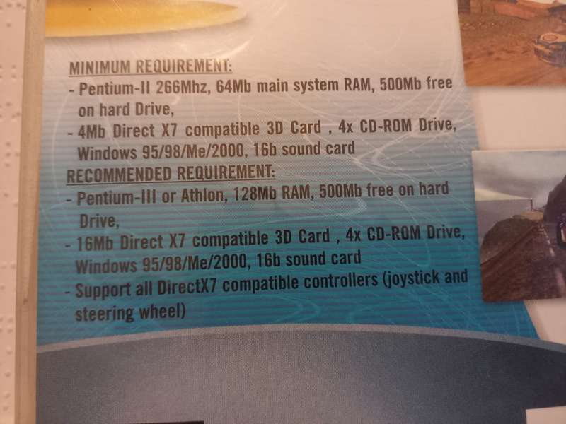 PC CD ROM game Pro Rally 2001