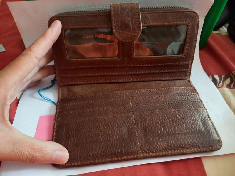 Genuine leather Thick zip Wallet