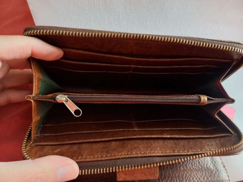 Genuine leather Thick zip Wallet