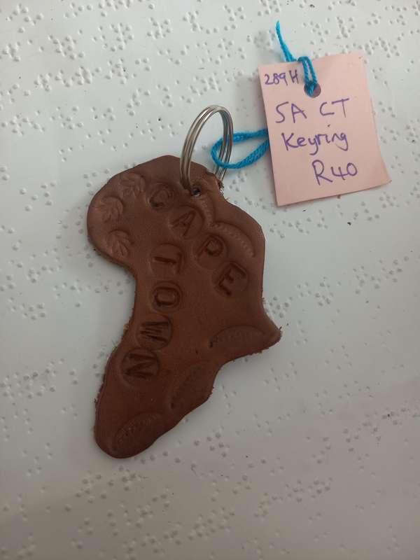 Genuine leather Africa keyring - Cape Town
