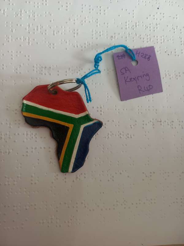 Genuine leather Africa keyring
