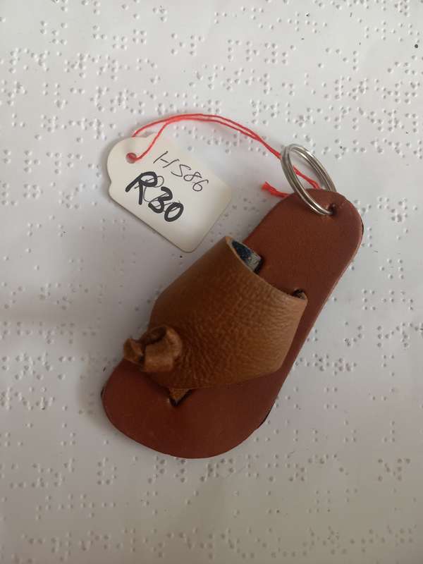 Genuine leather Plakkie keyring