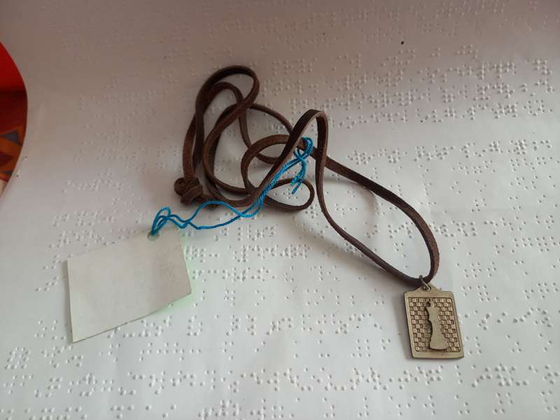 Genuine leather string Chess Necklace