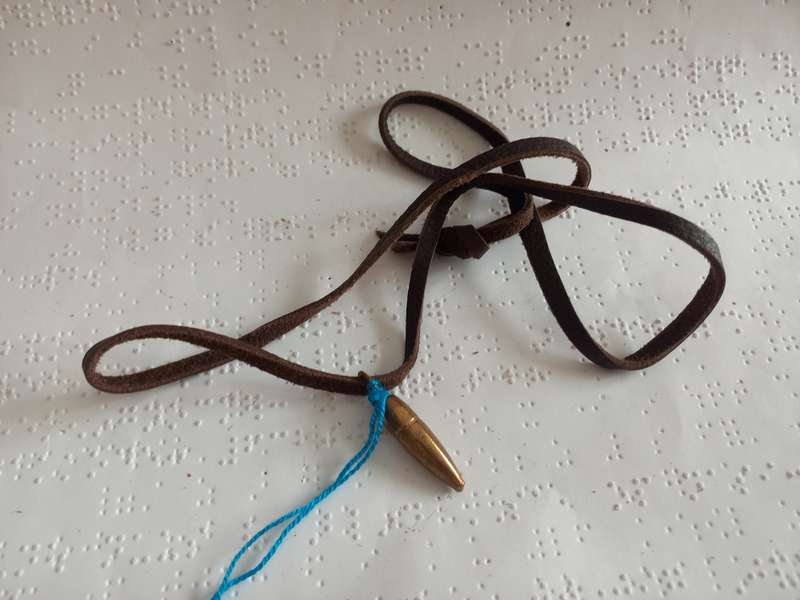 Genuine leather string Necklace Bullet