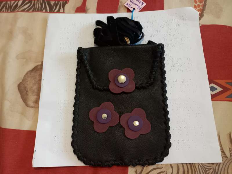 Genuine leather Flower bag with sling