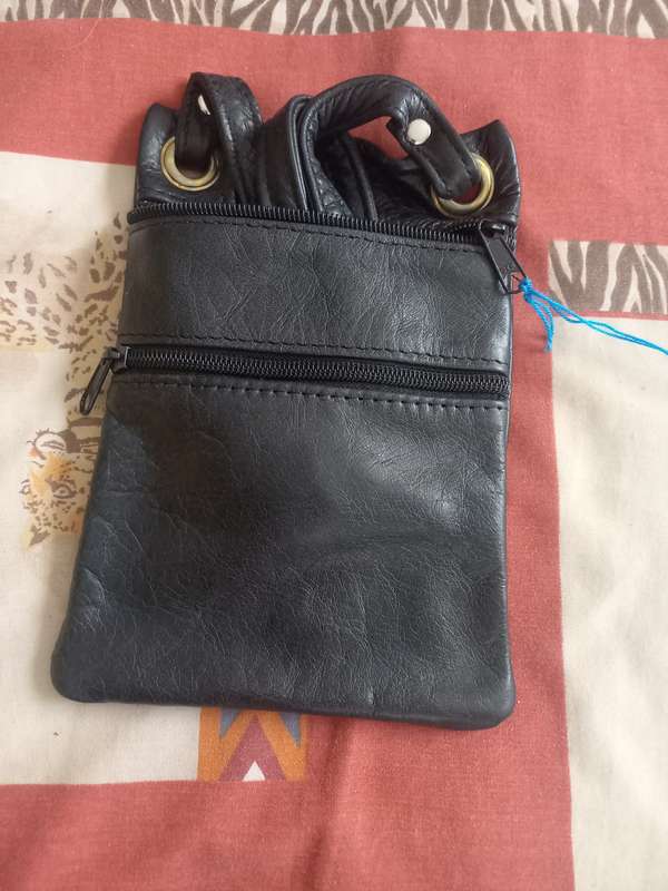 Genuine leather Baby Slingbag with 2 zips