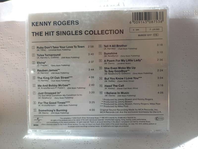 CD - Kenny Rogers the hit singles collection