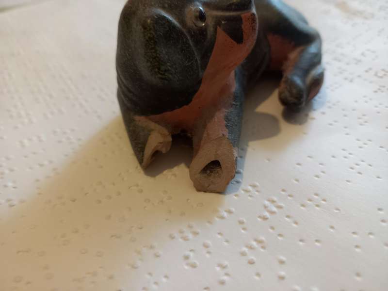 Ornament - dog - broken front paws