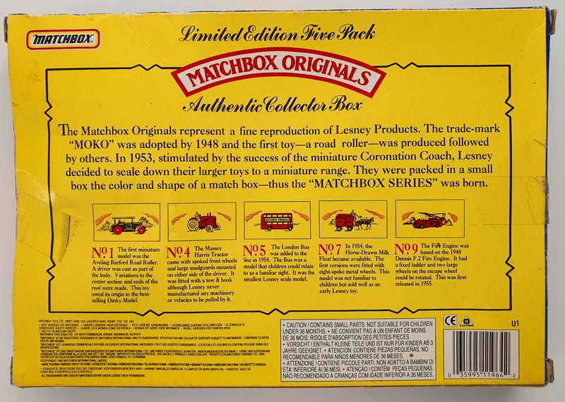 1992 LTD. ED. MATCHBOX MOKO LESNEY - AUTHENTIC COLLECTOR BOX