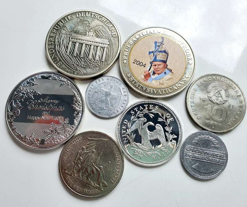 INTERESTING COIN AND MEDAL LOT - HEAVY HITTERS