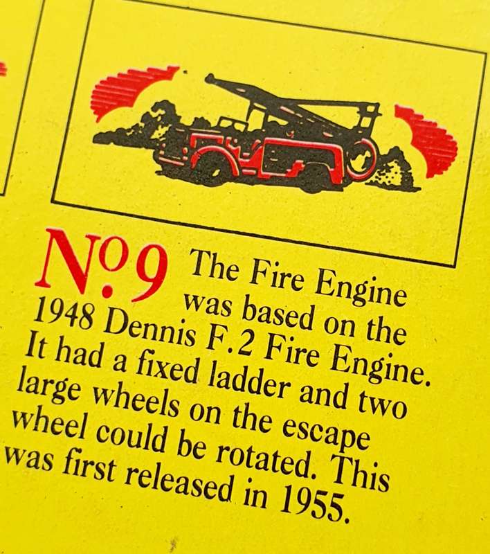 LTD. ED. 1992 MOKO LESNEY MATCHBOX ORIGINALS "THE FIRE ENGINE"