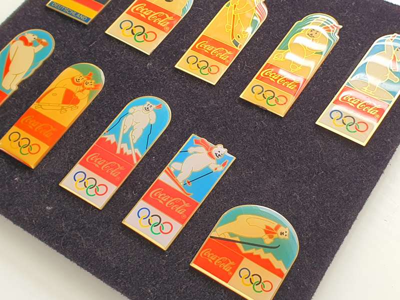 RARE LOT - 1994 GERMANY WINTER OLYMPIC COCA-COLA POLAR BEAR PINSS