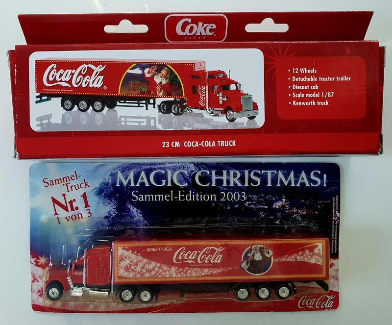 2 HIGHLY COLLECTIBLE CHRISTMAS COCA-COLA COLLECTOR TRUCKS - RARE!!