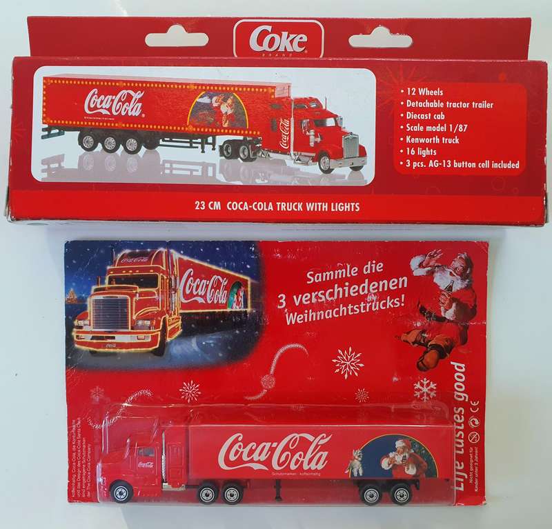 2 STUNNING COLLECTIBLE COCA-COLA COLLECTOR TRUCKS - WITH LIGHTS - HIGHLY COLLECTIBLE