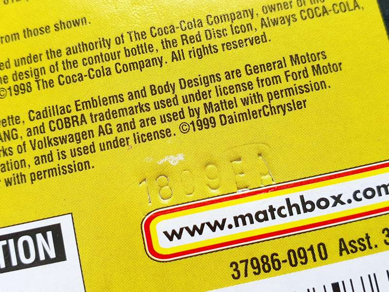 1999 MATCHBOX COLLECTIBLES - COCA COLA 1968 MUSTANG COBRA JET - SEALED