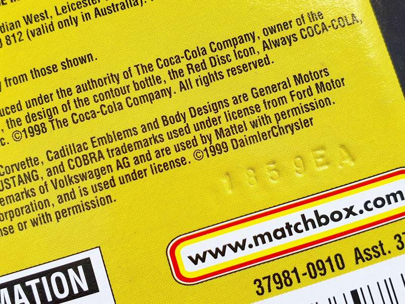 1999 MATCHBOX COLLECTIBLES - COCA-COLA  1955 CHEVY BEL AIR HARD TOP