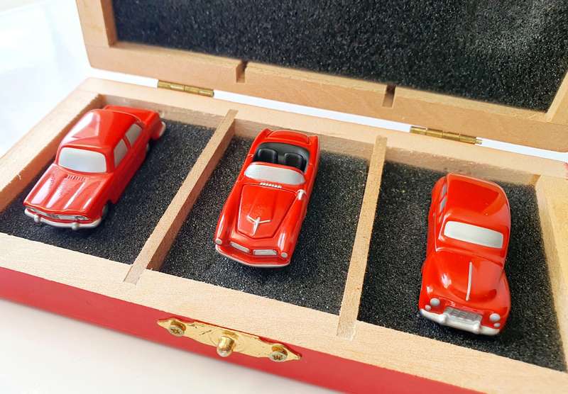 SCHUCO PICCOLO SET 2001 - LIMITED EDITION IN WOODEN DISPLAY BOX - RARE COLLECTOR'S ITEM!