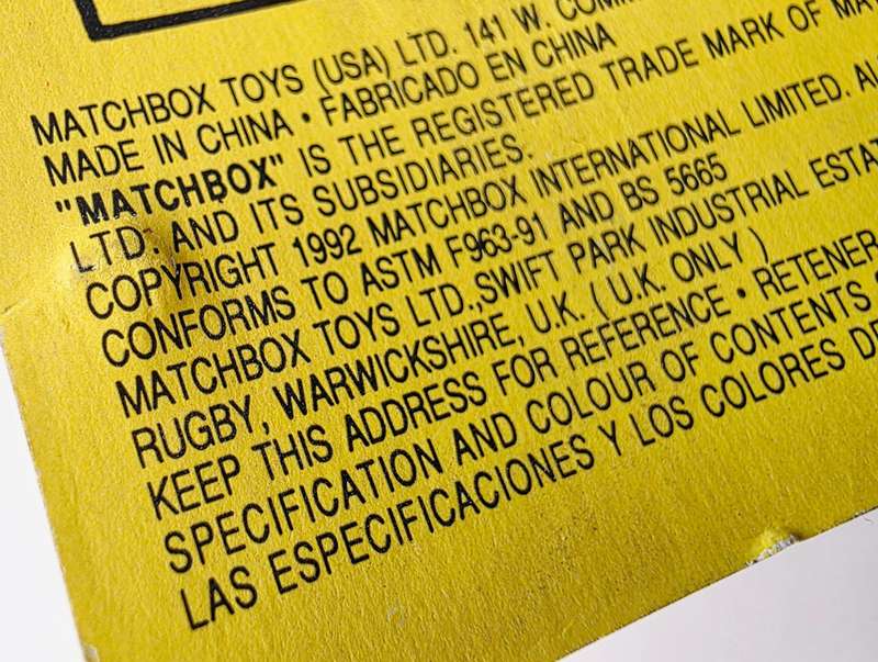 2 x 1992 MATCHBOX ORIGINALS - AUTHENTIC RECREATIONS - LTD. EDITION