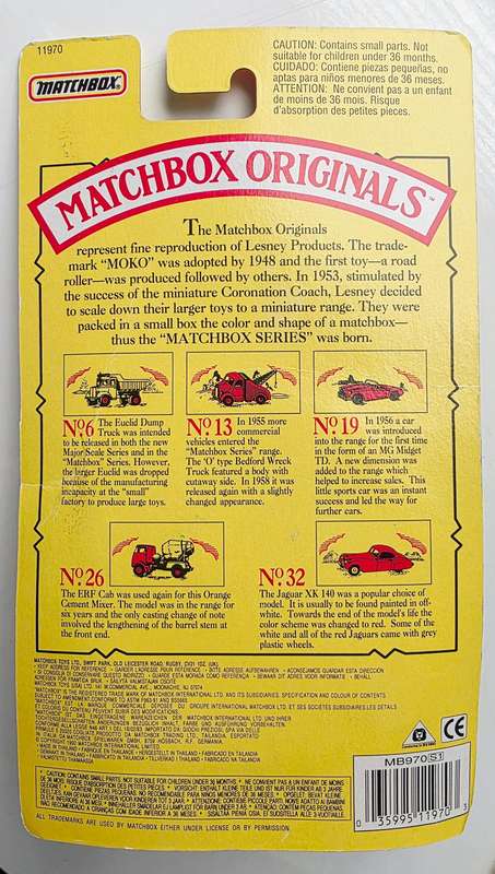 2 x 1992 MATCHBOX ORIGINALS  - AUTHENTIC RECREATIONS - LTD. EDITION