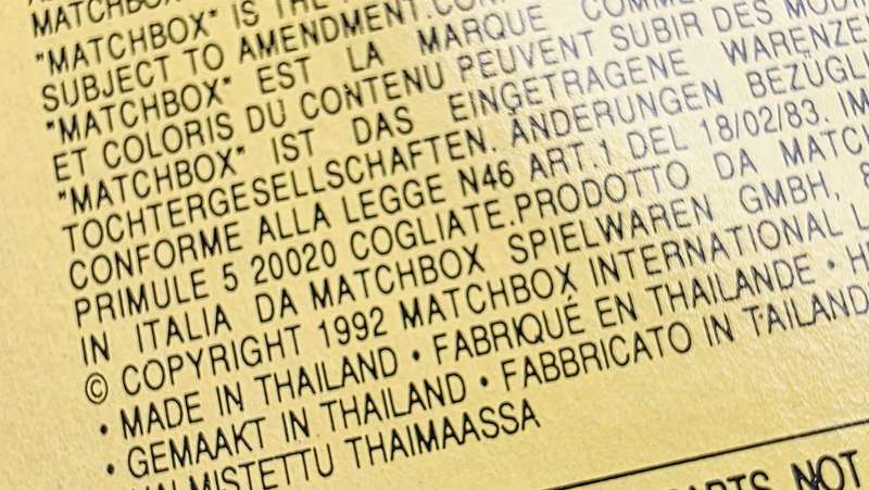 2 x 1992 MATCHBOX ORIGINALS  - AUTHENTIC RECREATIONS - LTD. EDITION