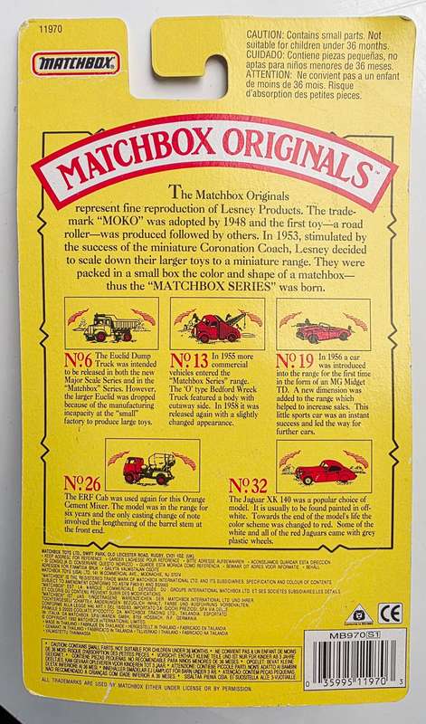 2 x 1992 MATCHBOX ORIGINALS  - AUTHENTIC RECREATIONS - LTD. EDITION