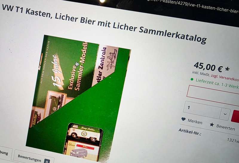SCHUCO - PICCOLO - VW KASTENWAGEN - "LICHER BIER" - WITH LICHER COLLECTOR'S CATALOGUE - RARE!!