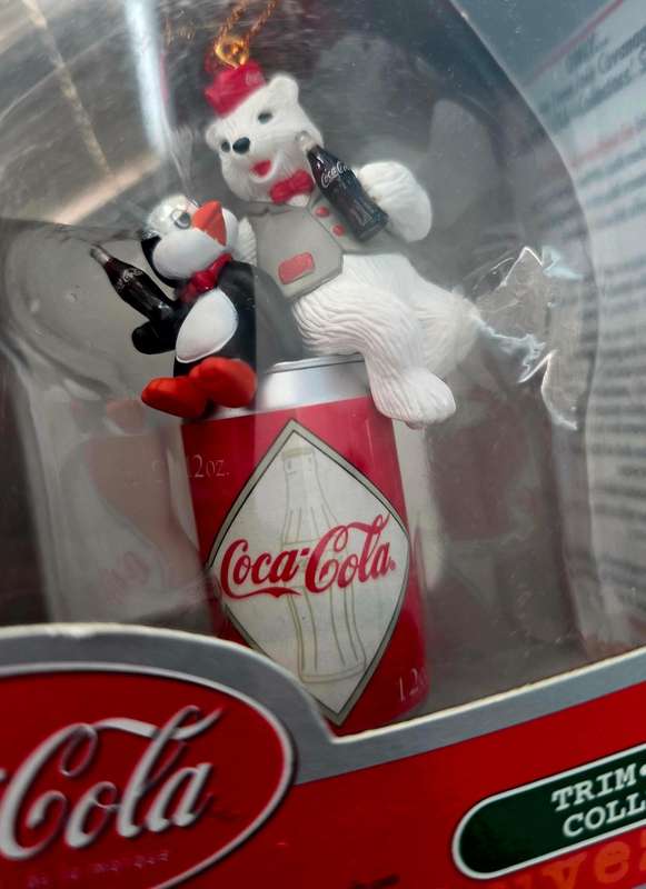COCA-COLA 10 PIECE VINTAGE COLLECTION - CHRISTMAS HANGING ORNAMENTS