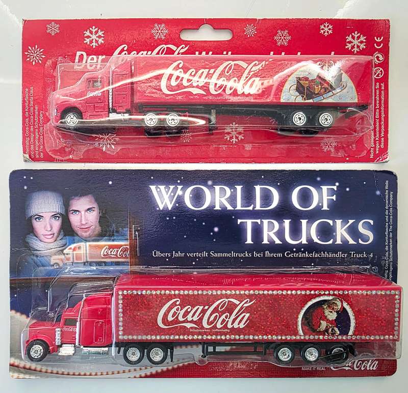 2 x VINTAGE COCA-COLA COLLECTORS TRUCKS - EXTREMELY BEAUTIFUL - 2 OF 2 SETS OF 2