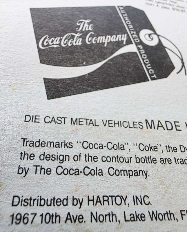 ***1967*** HARTOY INC. COCA COLA VAN - IN ORIGINAL BLISTER PACK - ABSOLUTELY CRAZYNESS