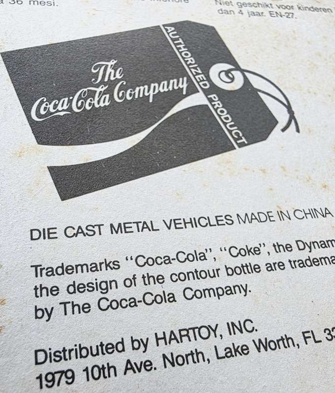 ***1979*** HARTOY INC. COCA COLA TRUCK - **MISS-PRINT** - PROPABLY ONE OF ITS KIND