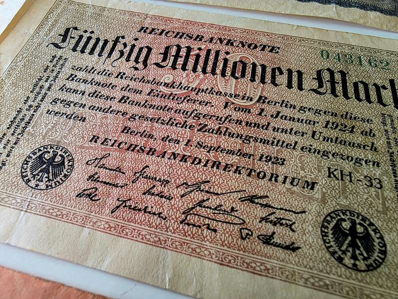 9 x DEUTSCHE REICHSBANKNOTEN 1920/22/23