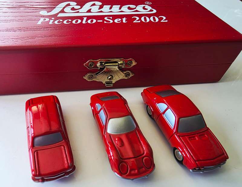 SCHUCO PICCOLO SET 2002 - LIMITED EDITION IN WOODEN DISPLAY BOX - RARE COLLECTOR'S ITEM!