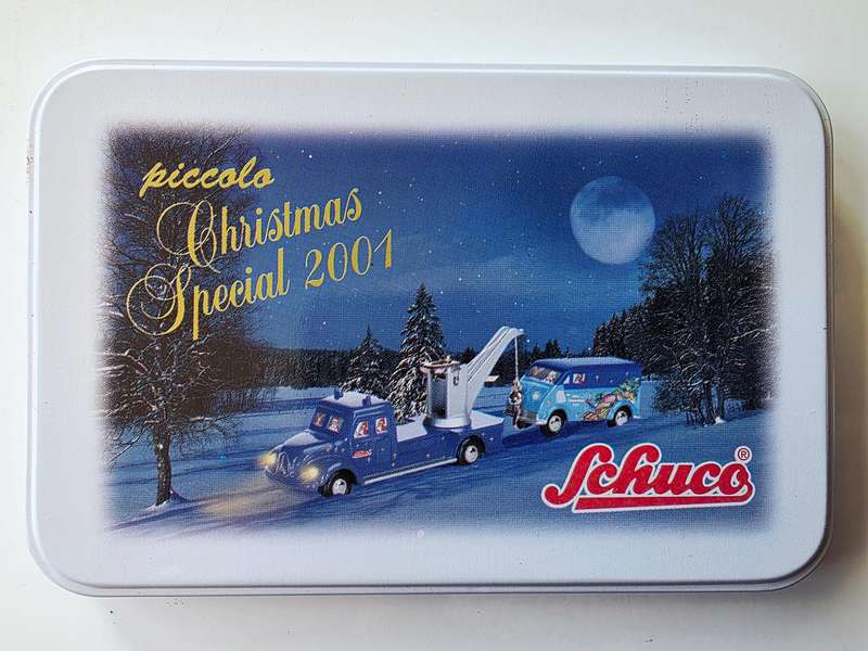 SCHUCO PICCOLO SET 2001 - LIMITED EDITION 3000 ONLY - CHRISTMAS TIN DISPLAY BOX