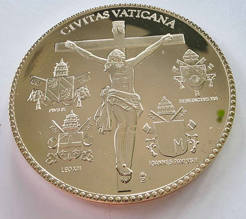 70MM GOLD-PLATED GIANT MEDAL - POPE JOHN PAUL II - PROOF MEDAL 1978 - 2005