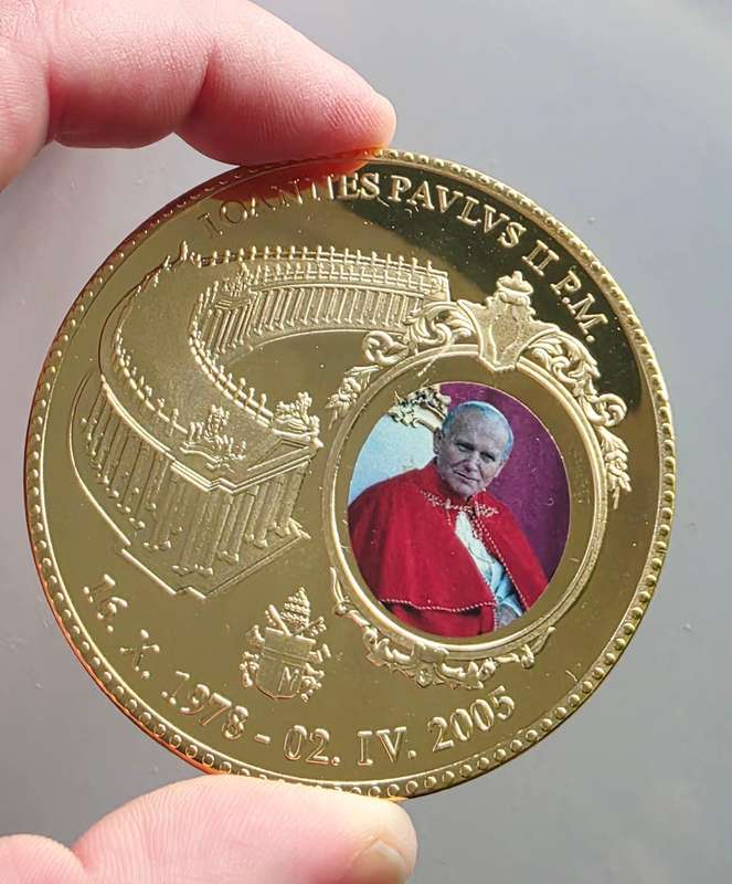 70MM GOLD-PLATED GIANT MEDAL - POPE JOHN PAUL II - PROOF MEDAL 1978 - 2005