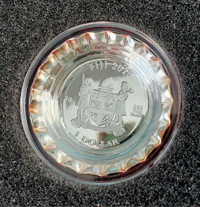 2018 6g Fiji Coca-Cola Global Edition Coin - Bottle Cap .999 Silver